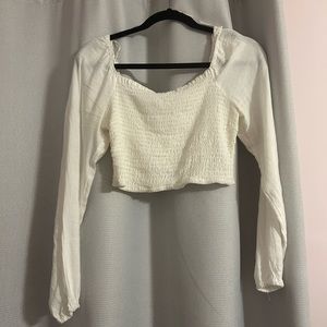 Long Sleeve Cropped Blouse